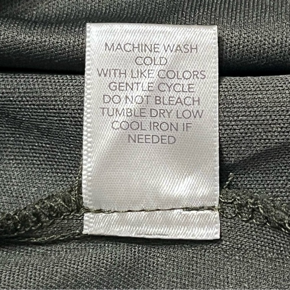 Christopher & Banks Patterned Chiffon Lined Maxi Skirt Olive Green & Cream Sz. M - Picture 8 of 9